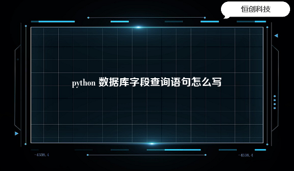 python数据库字段查询语句怎么写